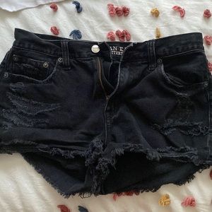 American eagle black ripped shorts